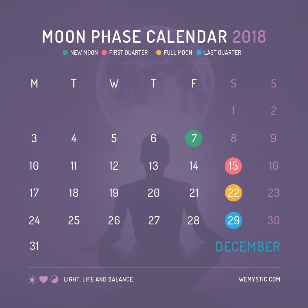 Lunar calendar for December