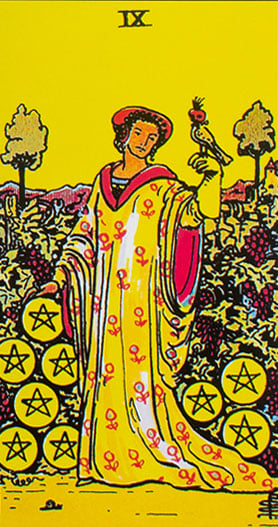 Previsões do Tarot para Agosto de 2025 - Nove de Ouros